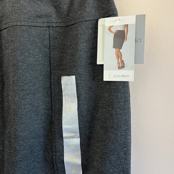 ELLEN TRACY | Charcoal Pencil Skirt with Side Detail - Picture 4 of 7